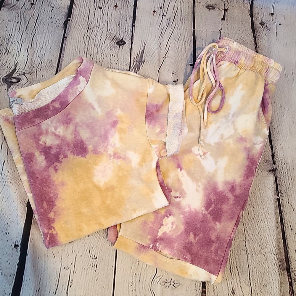 White Birch Tie Dye Lounge Set Yellow Purple S